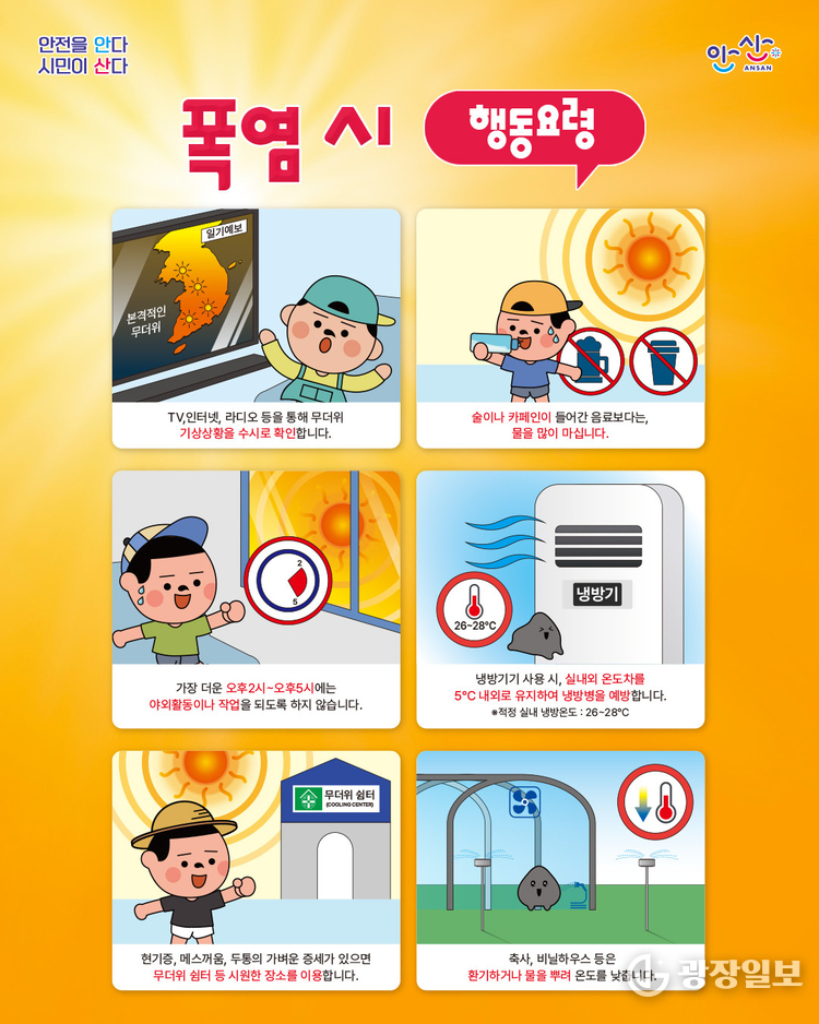 안산시, 폭염 경보 격상에‘총력 대응’시민 피해 최소화 만전 