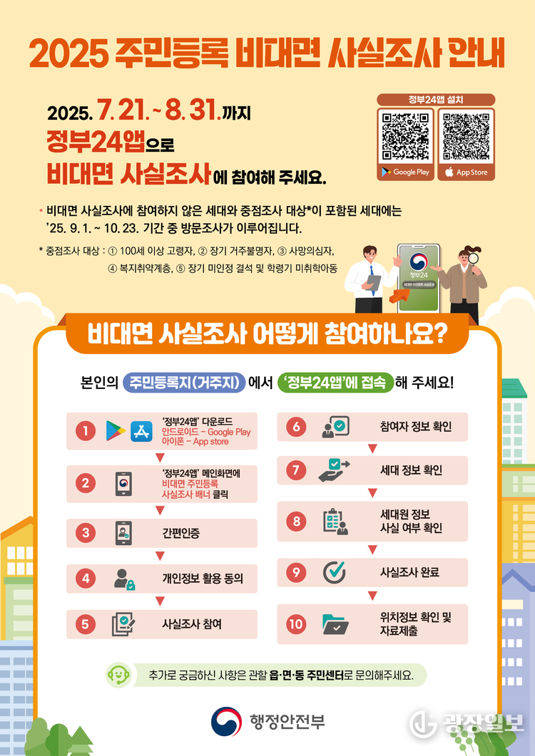  오산시,‘2025년 주민등록 사실조사’실시