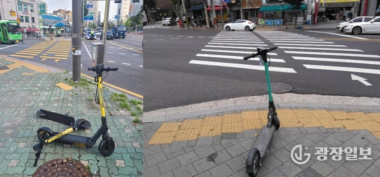 은평구, 불법 주‧정차된 공유 전동킥보드 직접 정리 나서