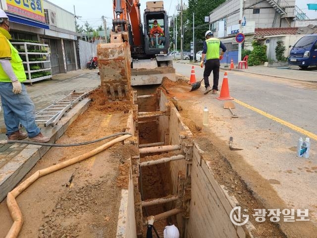 화전·대덕 하수관로 정비사업 공사 현장