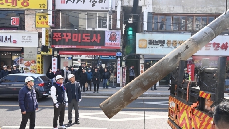 하남시, 신장전통시장 주변 전주 철거 시작…전선 지중화 본격화
