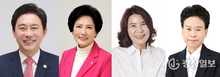 사진 왼쪽부터 조례안을 발의한 한갑수 이진분 김유숙 이지화 의원