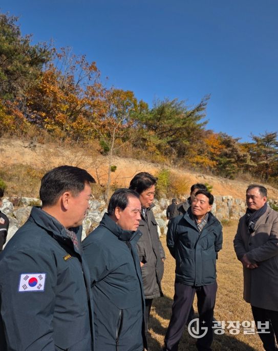 구무천 오염토 정화시설과 추모공원 건립 예정지 방문