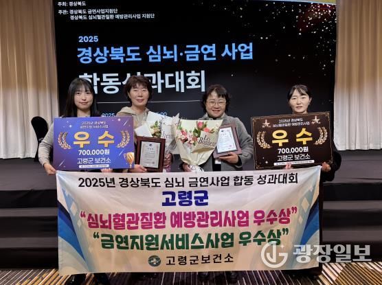 고령군보건소, 경상북도 금연지원서비스사업 및 심뇌혈관질환예방사업 ‘우수 기관상’수상