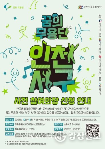 인천서구문화재단, 꿈의 무용단 신규 거점기관 최종 선정