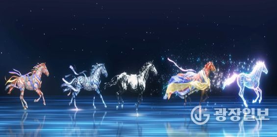 붉은 말 소재로 광화문의 역사, 현재, 미래 비전을 보여주는 이미지