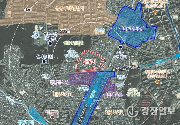 위치도 (도봉구 쌍문동 81번지 일대)