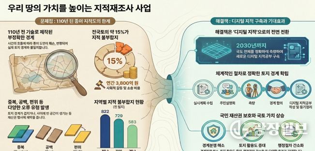 인천시, 토지경계 바로잡는 지적재조사 추진