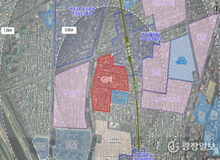 위치도 (중랑구 면목동 542-7번지 일대)
